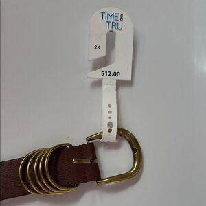 Time and Tru Brown Belt with Brass Buckle